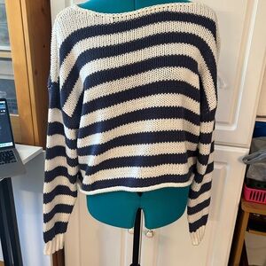 Aerie Striped Off the Shoulder Sweater Size S